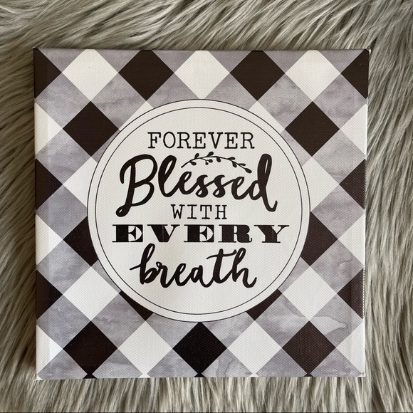 Special Moments Other - Farmhouse gingham checkered blessed canvas  wall art decor